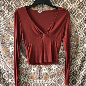Rust twist front crop top